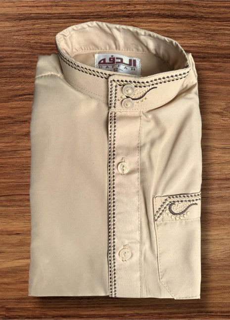 Classic Daffah Embroidered Thobe for Kids