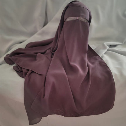 Chiffon Niqab Double Layer With String - Al Haya Store