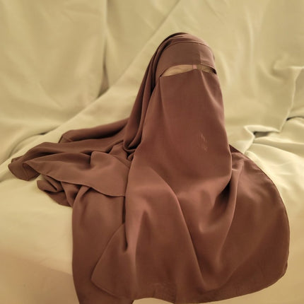 Chiffon Niqab Double Layer With String - Al Haya Store