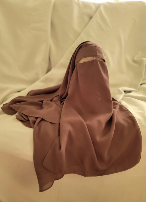 Chiffon Niqab Double Layer With String - Al Haya Store