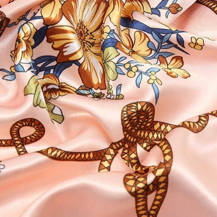 Flower Satin Scarf - Al Haya Store