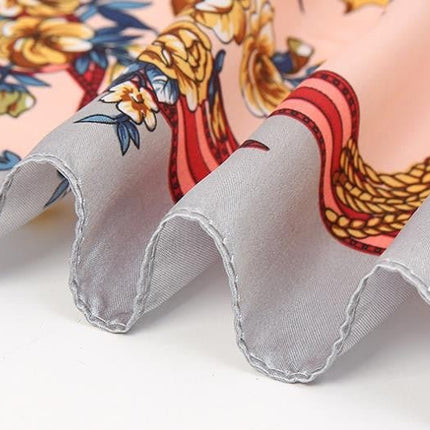 Flower Satin Scarf - Al Haya Store