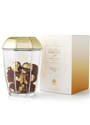 Gold oud maamoul 50 gm by Abdul samad al qurashi agarwood powder for incense - Al Haya Store
