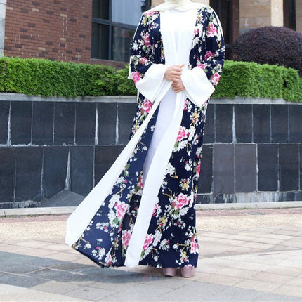 Navy Floral Cardigan - Al Haya Store