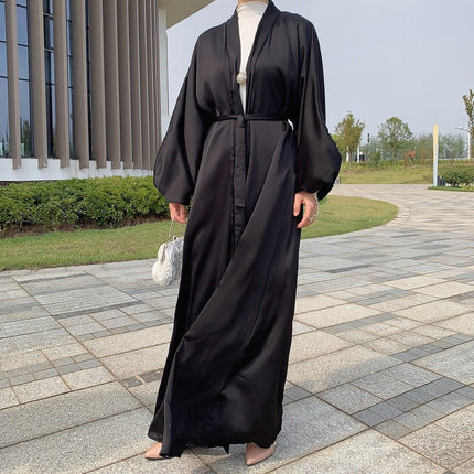Open Abaya with Puffed Sleeves - Al Haya Store