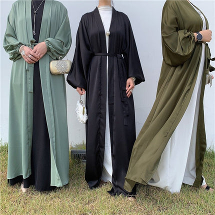 Open Abaya with Puffed Sleeves - Al Haya Store