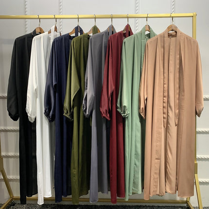 Open Abaya with Puffed Sleeves - Al Haya Store