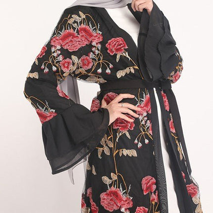 Zahra Embroidered Cardigan - Al Haya Store